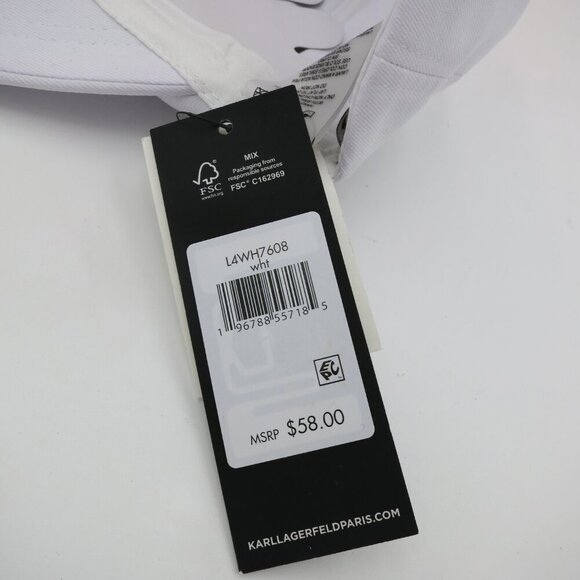 NWT Karl Lagerfeld Paris Women/Men Cate Pins Baseball Cap in White $58.00 - Picture 16 of 16